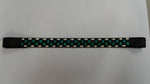 14.5" Blk Green & White with Gold Trim Browband