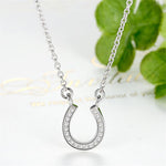 Sterling Silver Necklace with Crystal Horseshoe