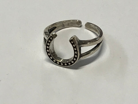 Silver Horseshoe Adjustable Ring